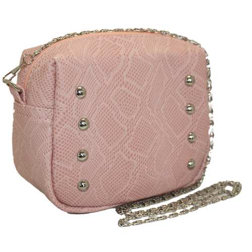 Мініатюрна сумочка з високоякісного шкірзамінника - пітон на цепочці від українського бренду "Lucherino". Одне віділення з кишенькою на застібці.