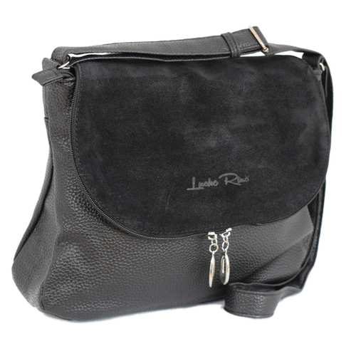 Оригінальна сумка на довгому ремінці від українського бренду ТМ "LucheRino" дуже якісна та зручна у використанні. Виготовлена з шкірзамінника високої якості та натурального замшу. Зачиняється на блискавку
